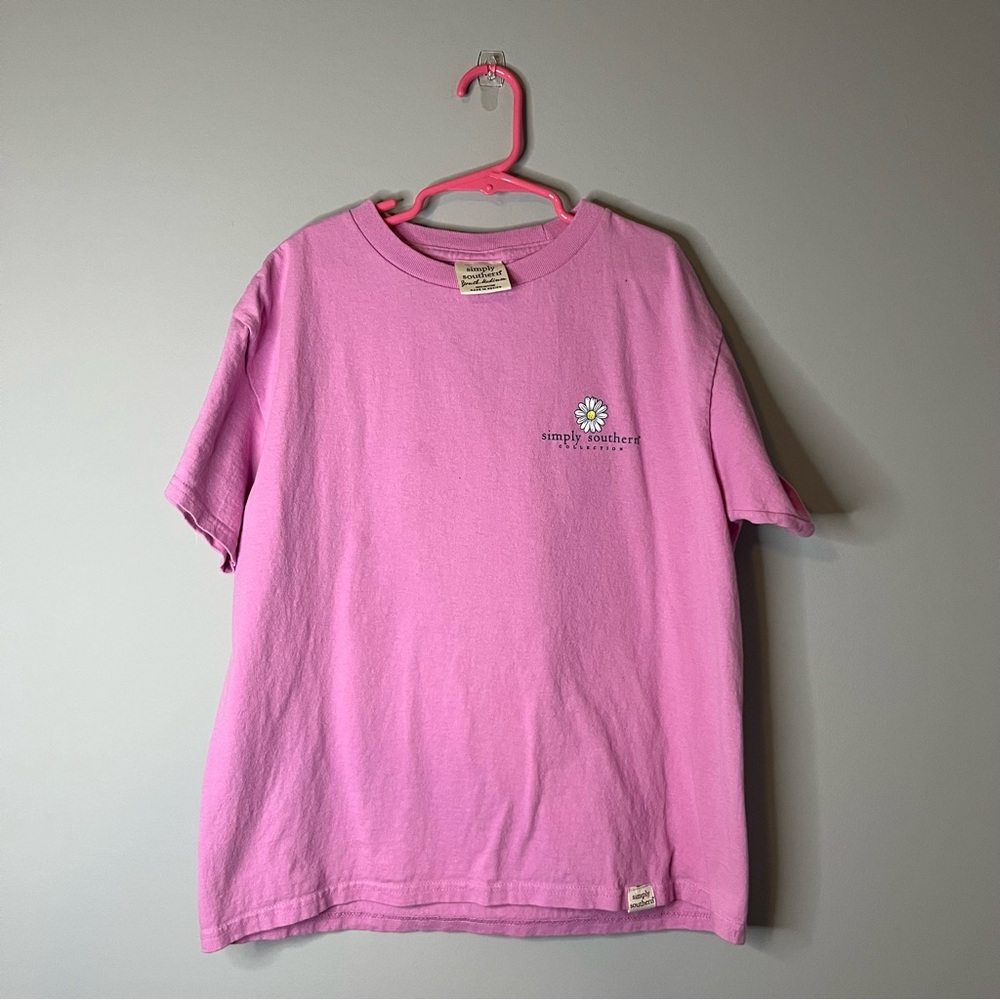 Simply Southern Pink Short Sleeve Tee with Graphic Design Youth Medium - Picture 5 of 5